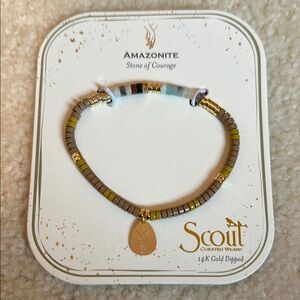 Scout Gold and Gray Dainty Beaded Bracelet